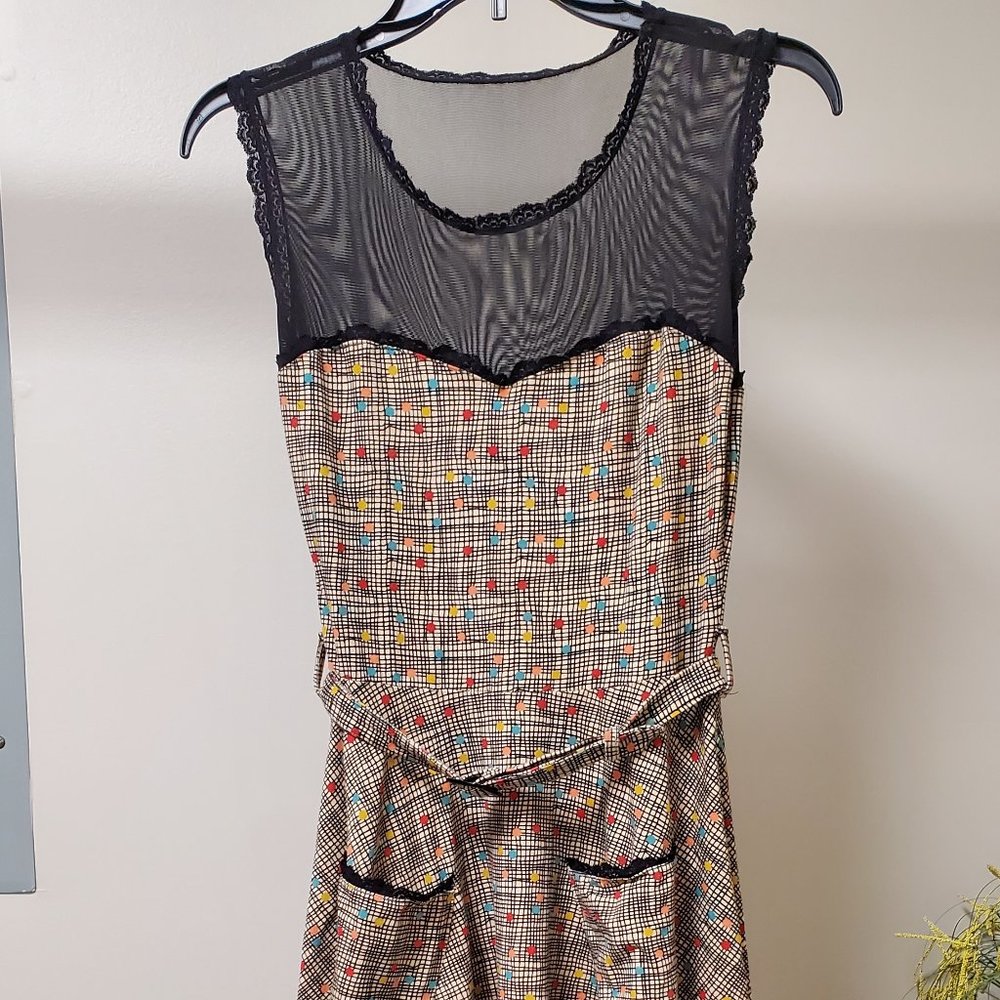 Retro Multi Colour Square Dress